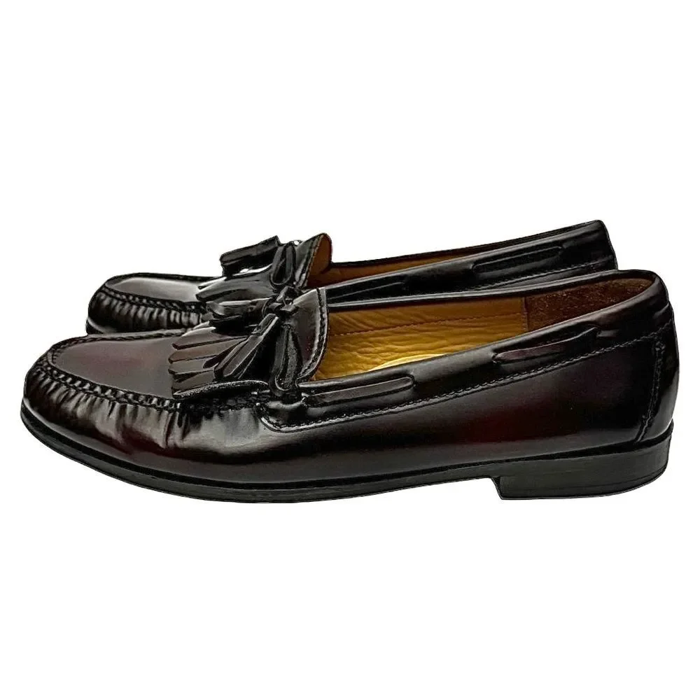 COLE HAAN Men’s Classic Burgundy Leather Tassel Loafers Size 11 D – Pre-Owned